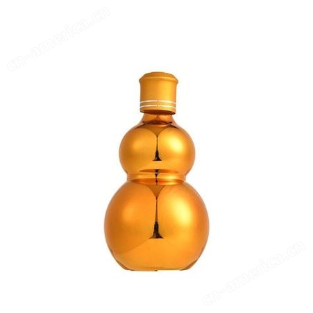 电镀金色双葫芦玻璃精油空瓶 按压喷雾乳液分装 精华液小样瓶