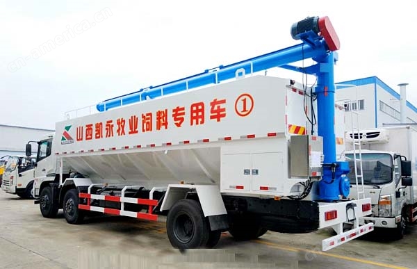 东风天锦小三轴15吨散装饲料车（30方）